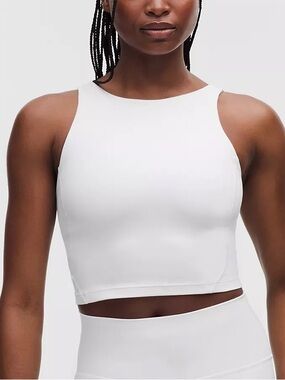 lululemon athletica White High-Neck Cropped Sports Bra